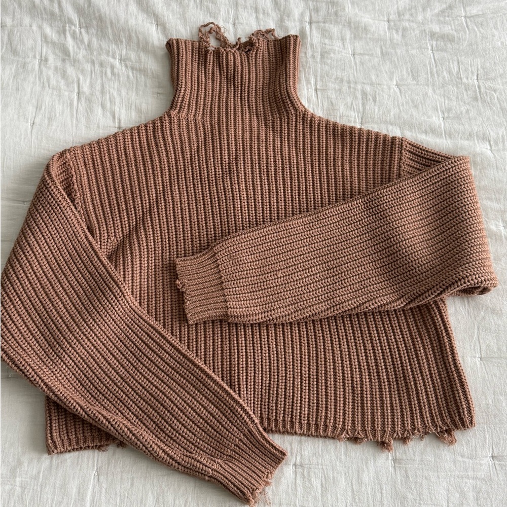 RtA Brown Ribbed Sweater
